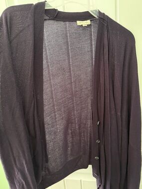 silence + noise Deep Plum Lightweight Button-Front Cardigan